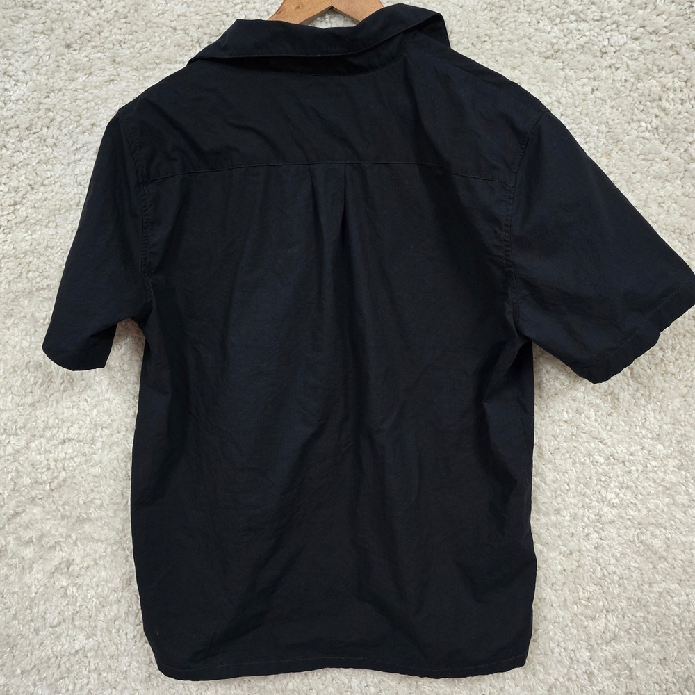 Outlier‎ Short Sleeve Button Up Shirt Men Medium Black Cotton Minimalist - Picture 4 of 10
